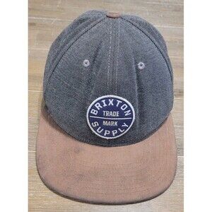 Brixton Men's Oath Iii Medium Profile Adjustable Snapback Hat Gray Cooper Suede